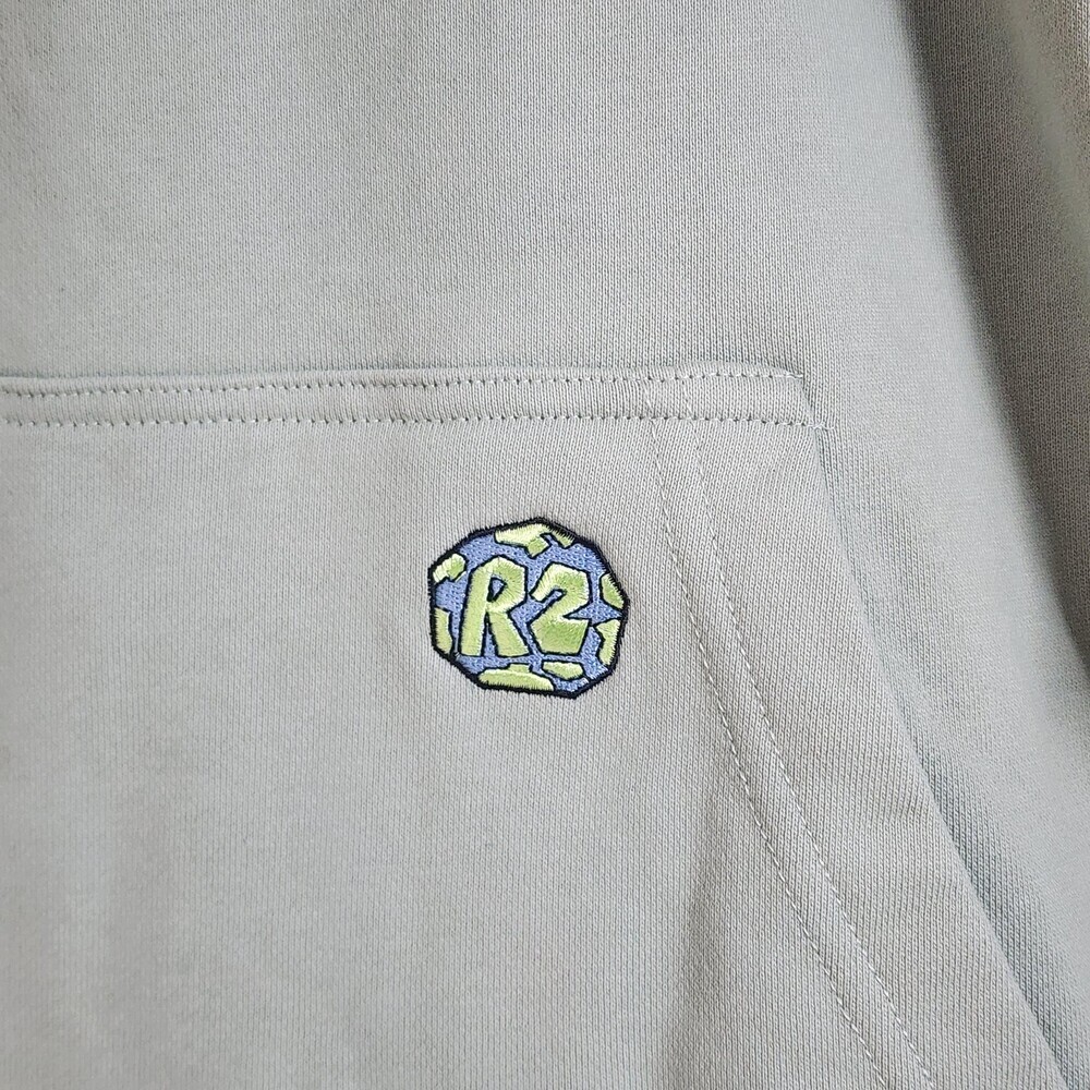 Round Two Hoodie Sweatshirt Mens Small Green Pullover R2 Logo Graphic Cotton - Picture 2 of 12